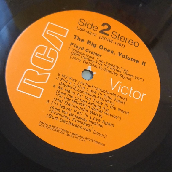 ***Free*** Floyd Cramer The Big Ones Vol. 2 Vinyl Lp - Picture 5 of 8